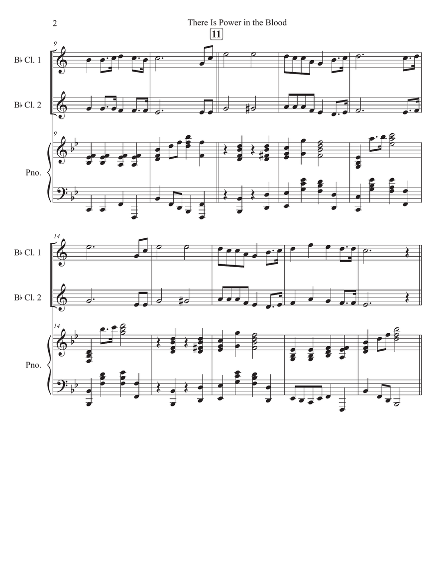 There Is Power in the Blood Clarinet Duet scores gallery preview page 2