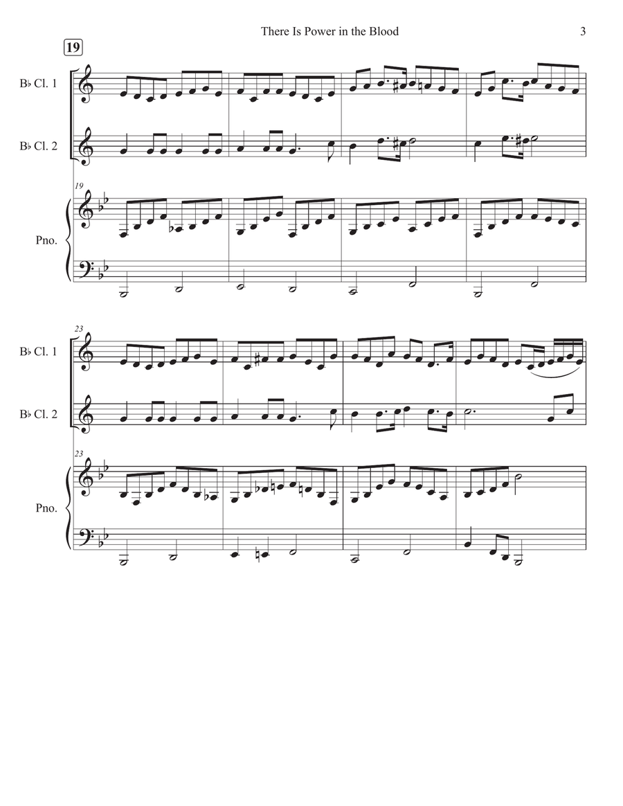 There Is Power in the Blood Clarinet Duet scores gallery preview page 3