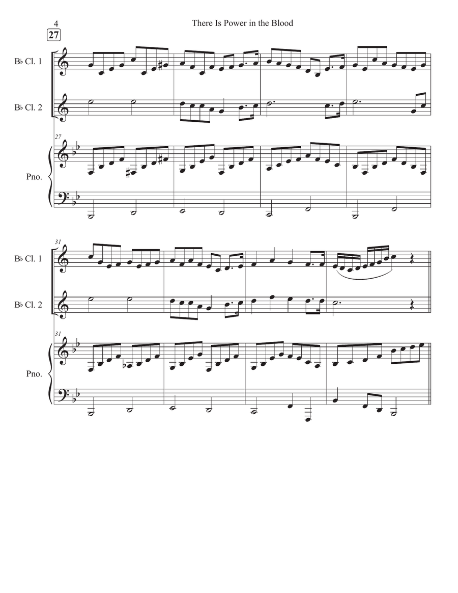 There Is Power in the Blood Clarinet Duet scores gallery preview page 4