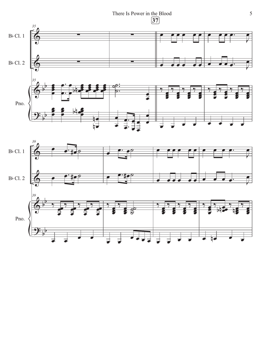 There Is Power in the Blood Clarinet Duet scores gallery preview page 5
