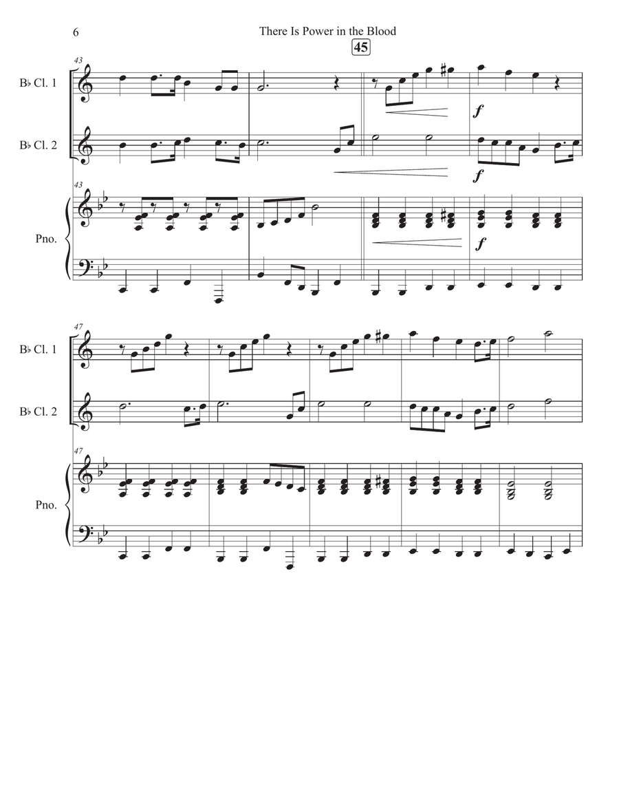 There Is Power in the Blood Clarinet Duet scores gallery preview page 6