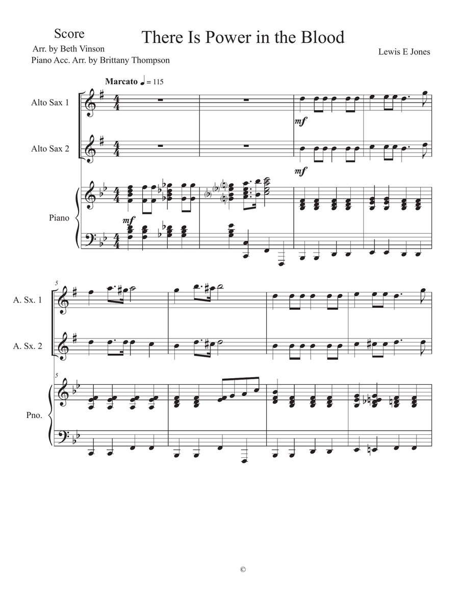 There Is Power in the Blood Woodwind Duet scores gallery preview page 1