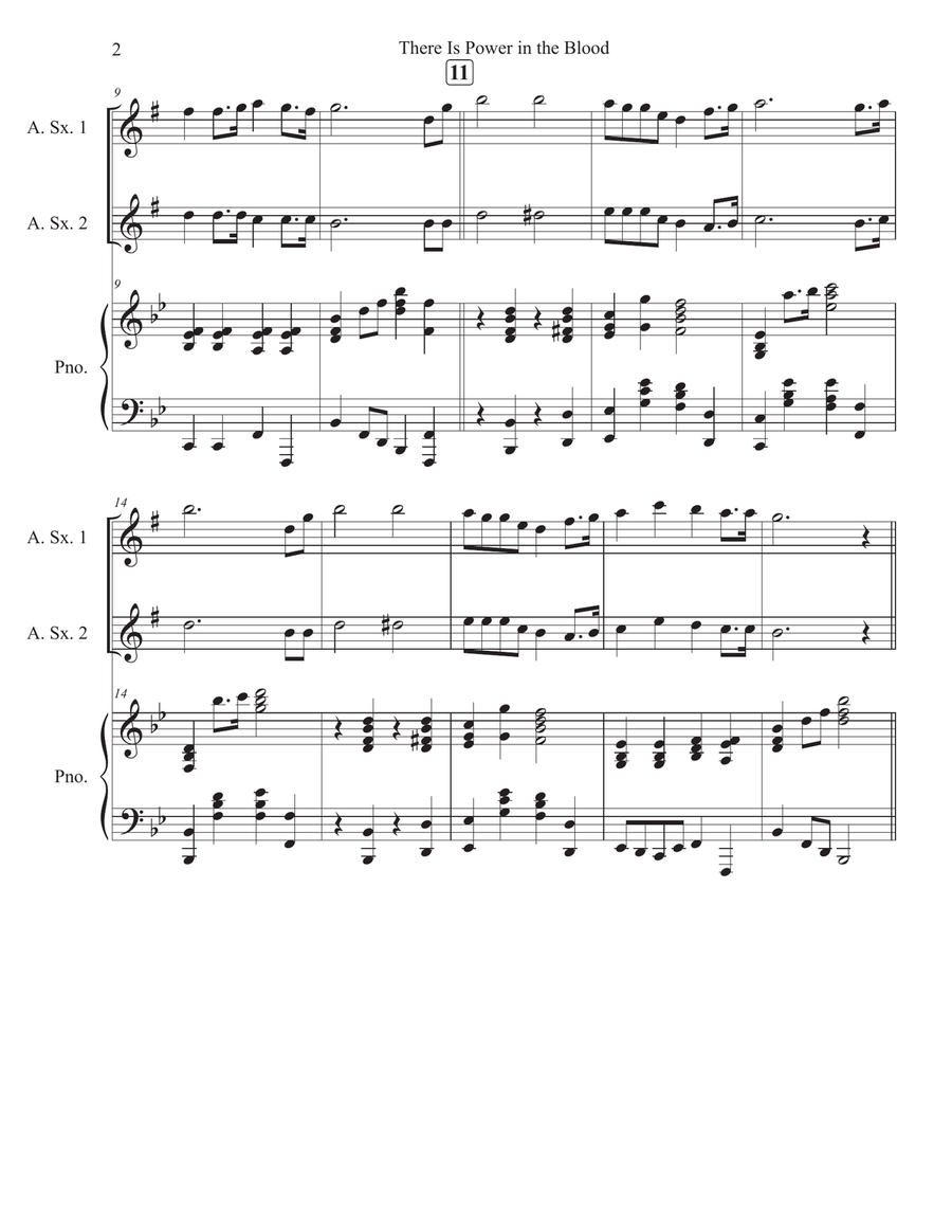 There Is Power in the Blood Woodwind Duet scores gallery preview page 2
