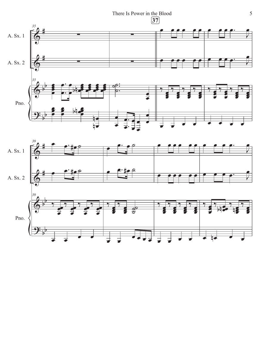 There Is Power in the Blood Woodwind Duet scores gallery preview page 5