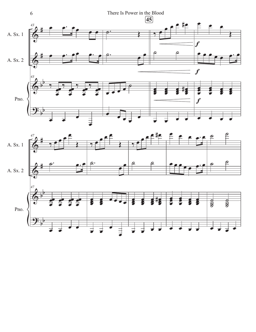 There Is Power in the Blood Woodwind Duet scores gallery preview page 6