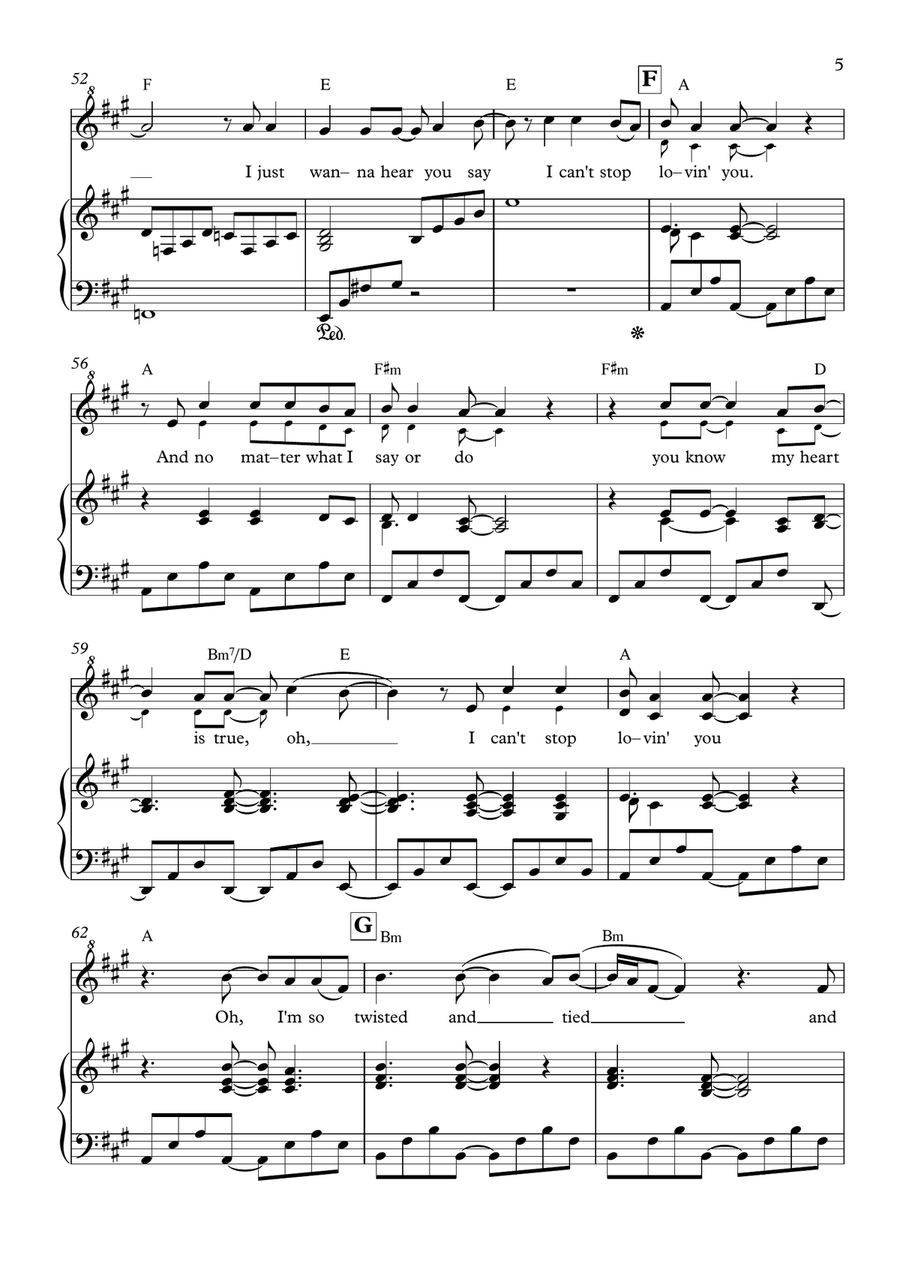 Can't Stop Loving You Can't Stop Loving You Piano, Vocal scores gallery preview page 5
