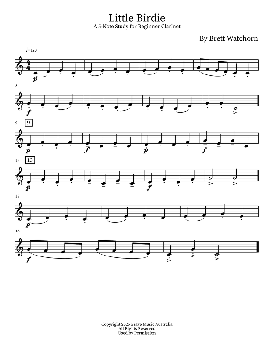 Little Birdie Little Birdie Clarinet Solo scores gallery preview page 1