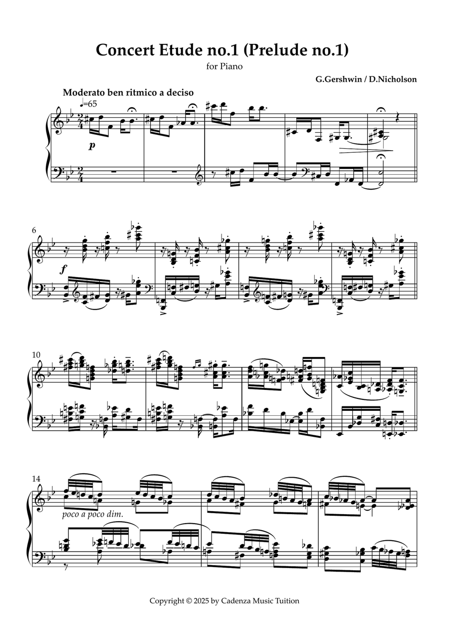 Prelude No.1 Prelude No.1 Piano Solo scores gallery preview page 1