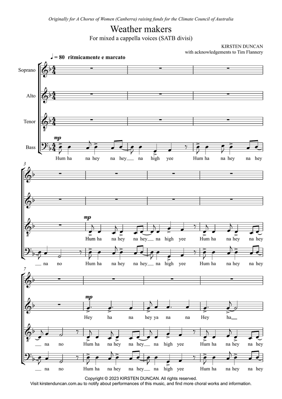 Weather Makers 4-Part scores gallery preview page 3