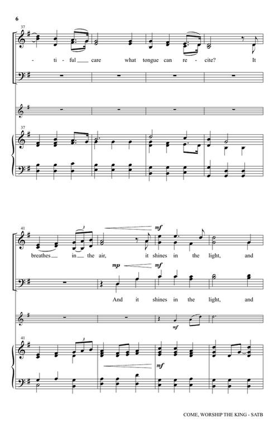 Come, Worship The King Come, Worship The King 4-Part scores gallery preview page 4