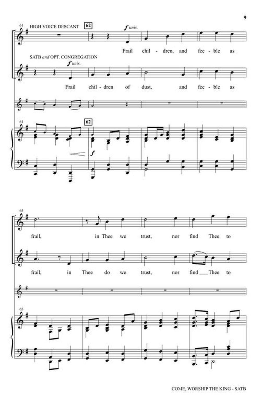 Come, Worship The King Come, Worship The King 4-Part scores gallery preview page 5