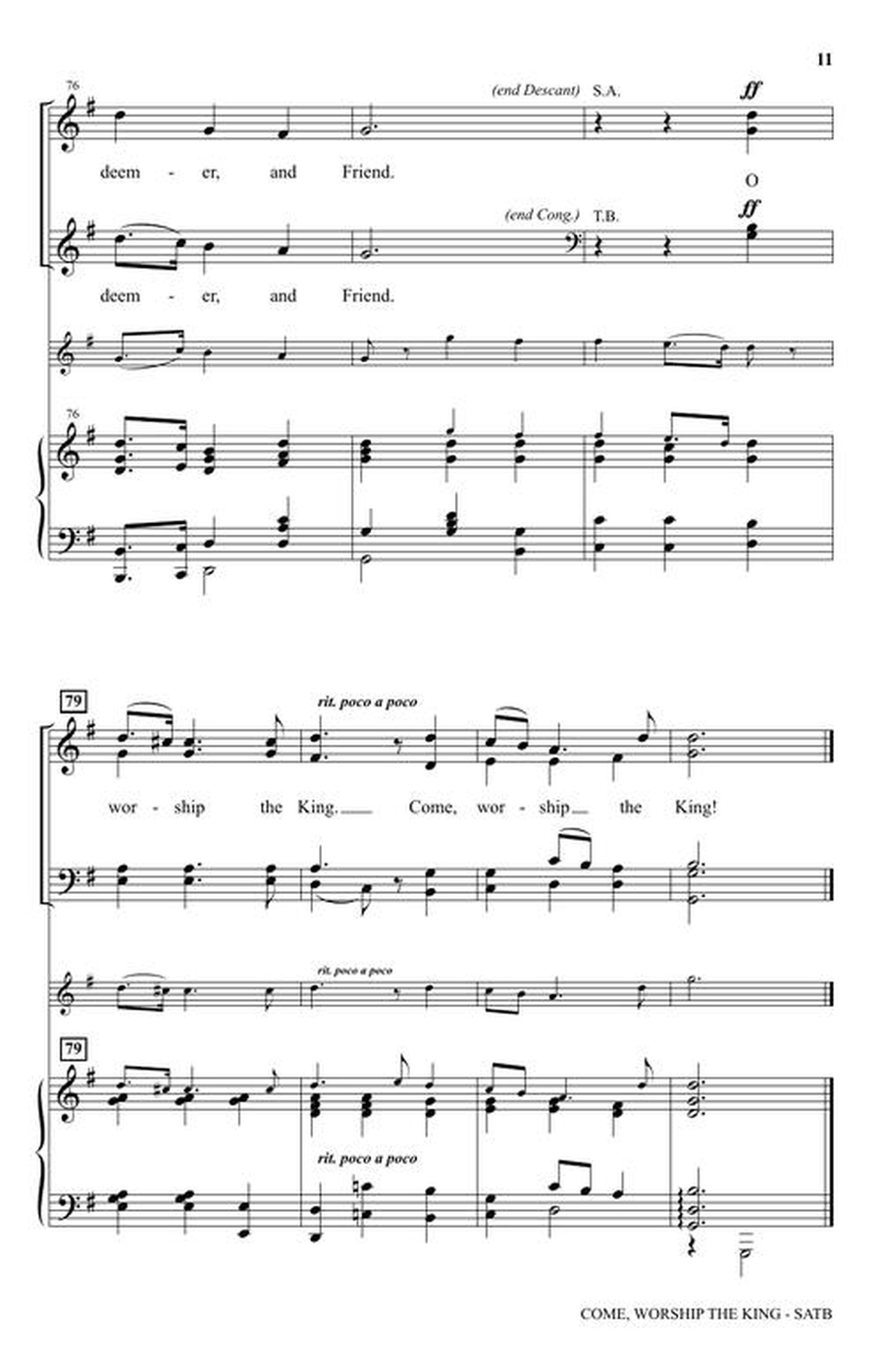 Come, Worship The King Come, Worship The King 4-Part scores gallery preview page 6
