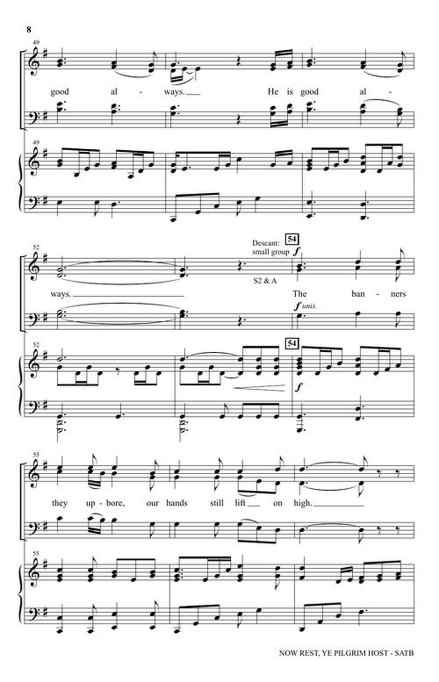 Now Rest, Ye Pilgrim Host 4-Part scores gallery preview page 5
