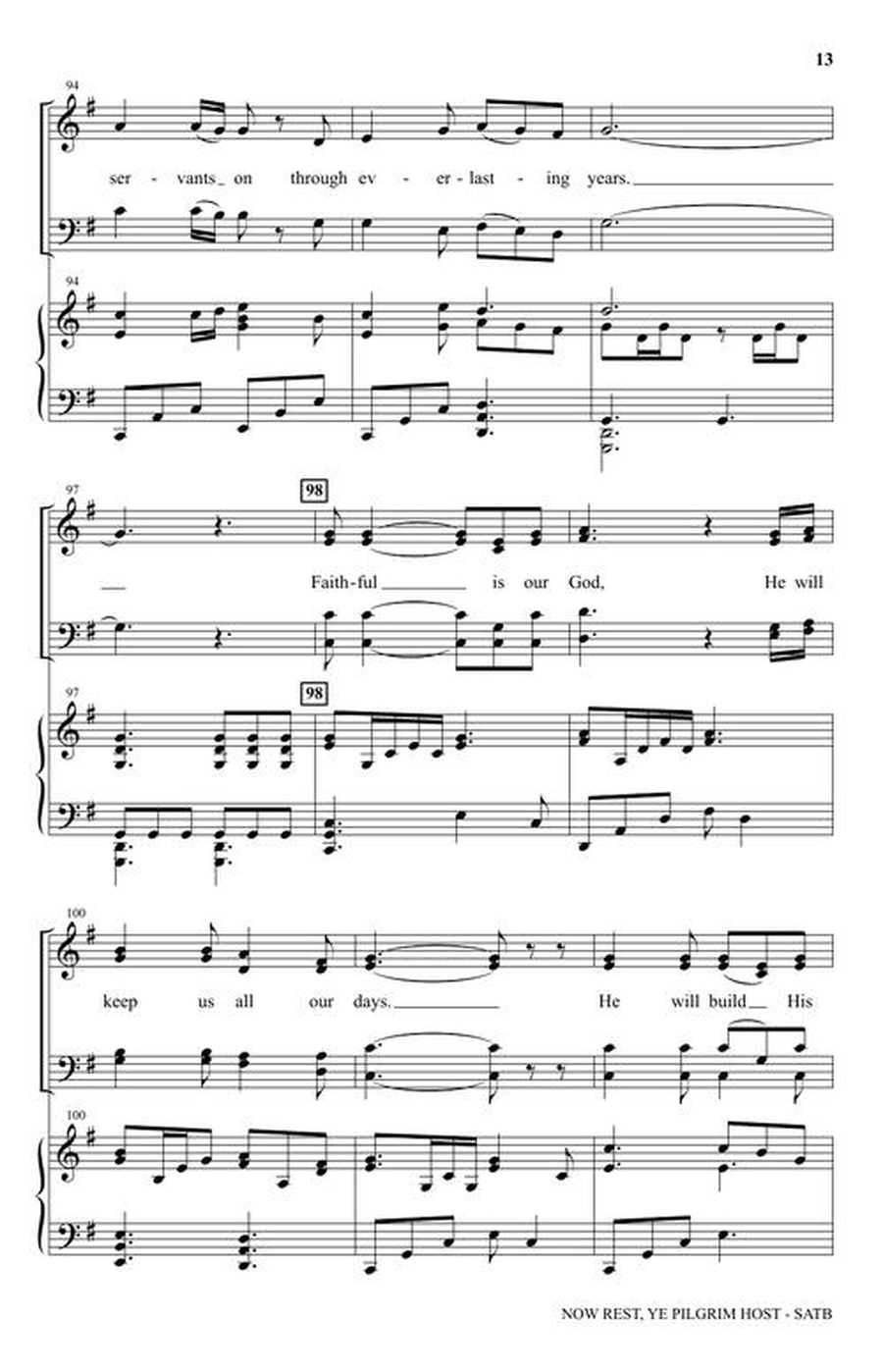 Now Rest, Ye Pilgrim Host 4-Part scores gallery preview page 6