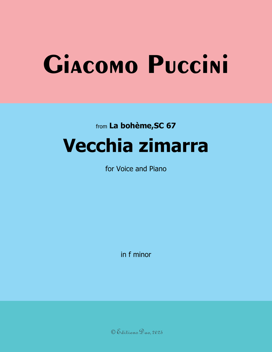 Vecchia zimarra, by Giacomo Puccini, in f minor Piano, Vocal scores gallery preview page 1