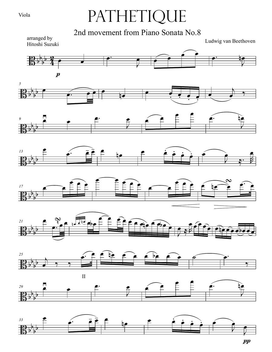 Pathetique Pathetique Viola Solo scores gallery preview page 1