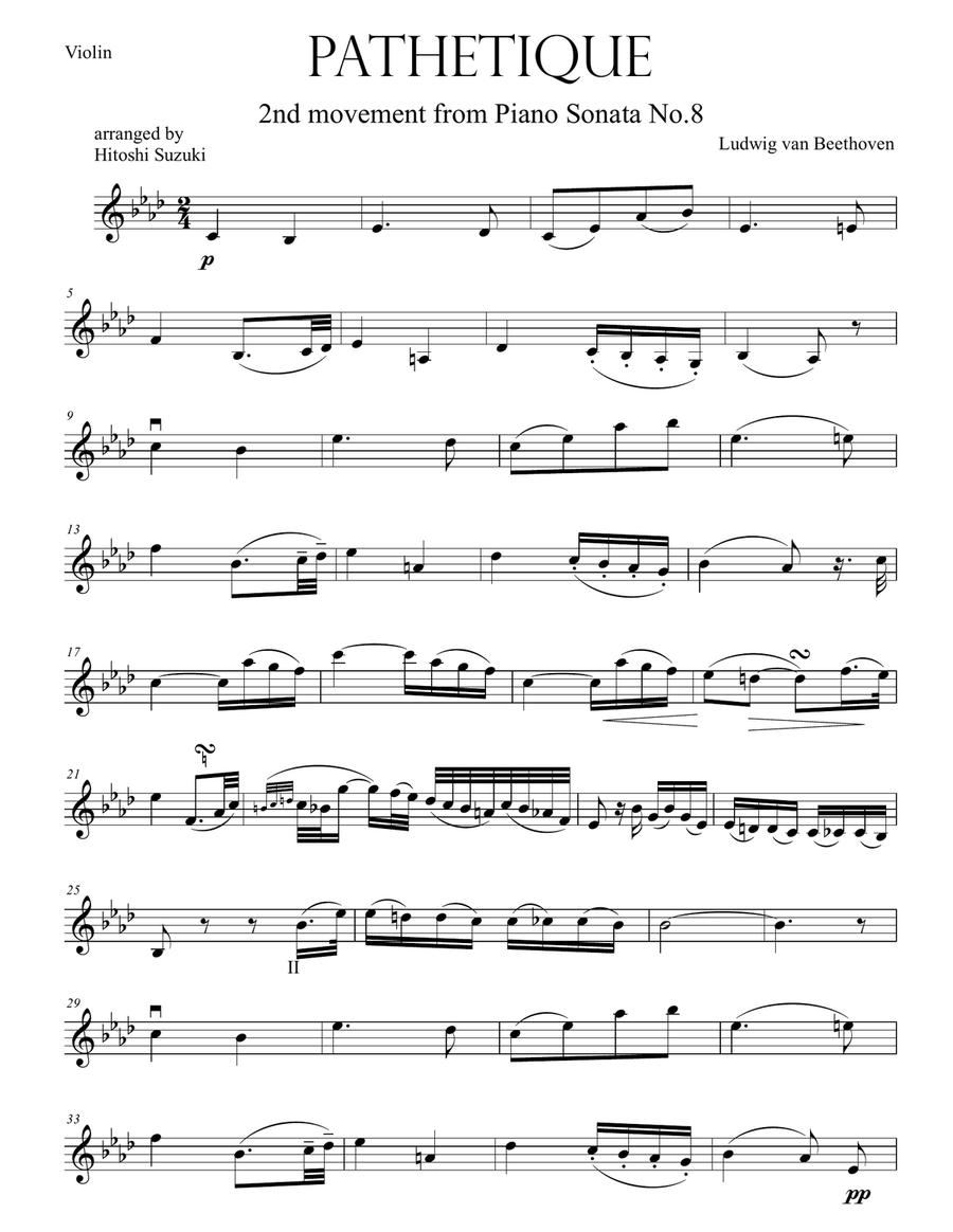 Pathetique Pathetique Violin Solo scores gallery preview page 1