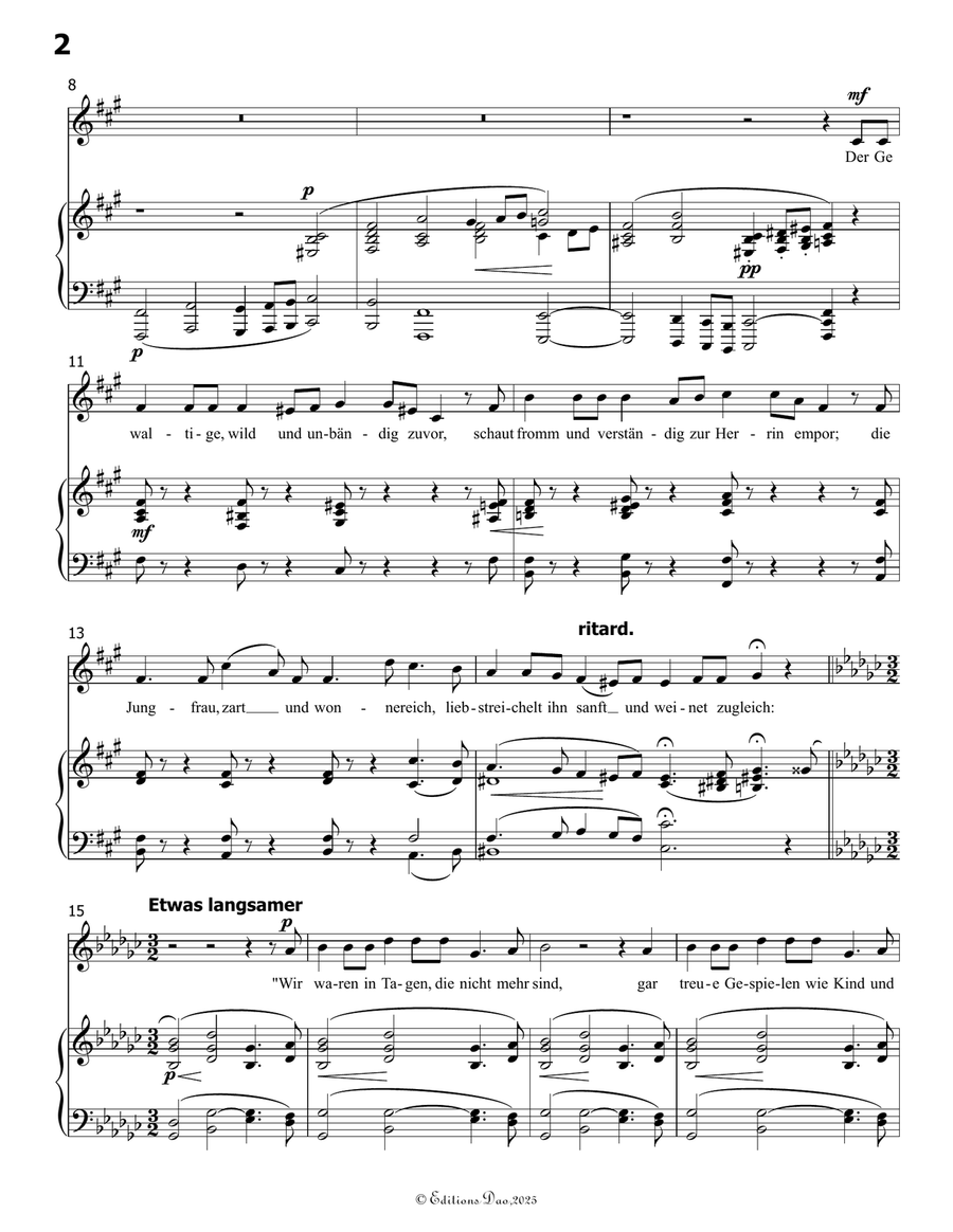 Die Lowenbraut, by Schumann, Op.31 No.1, in f sharp minor by Robert Schumann Piano, Vocal - Digital Sheet Music page 4