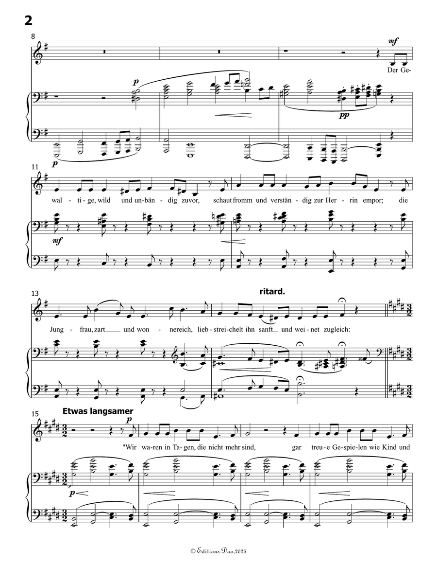 Die Lowenbraut, by Schumann, Op.31 No.1, in e minor by Robert Schumann Piano, Vocal - Digital Sheet Music page 4
