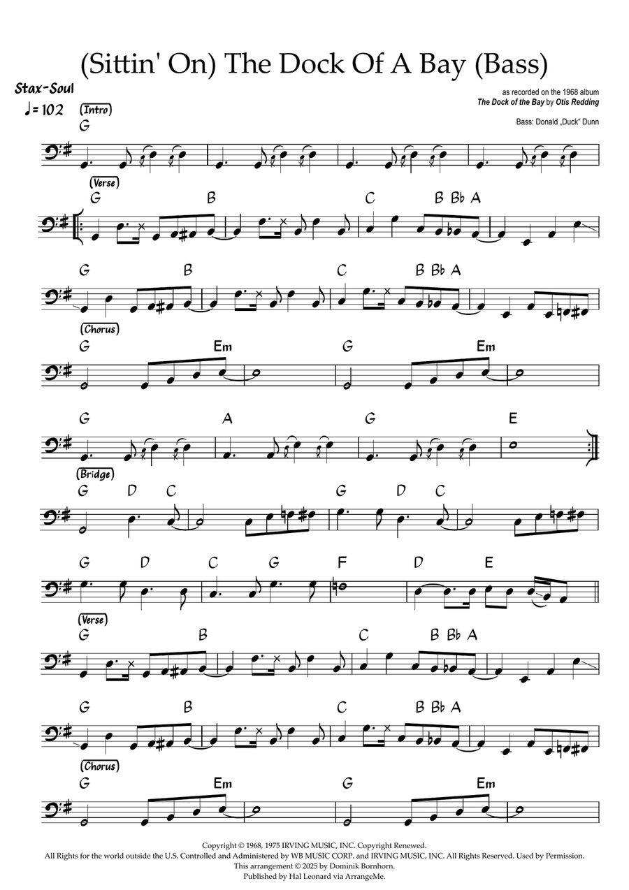 (Sittin' On) The Dock Of The Bay Acoustic Guitar scores gallery preview page 1