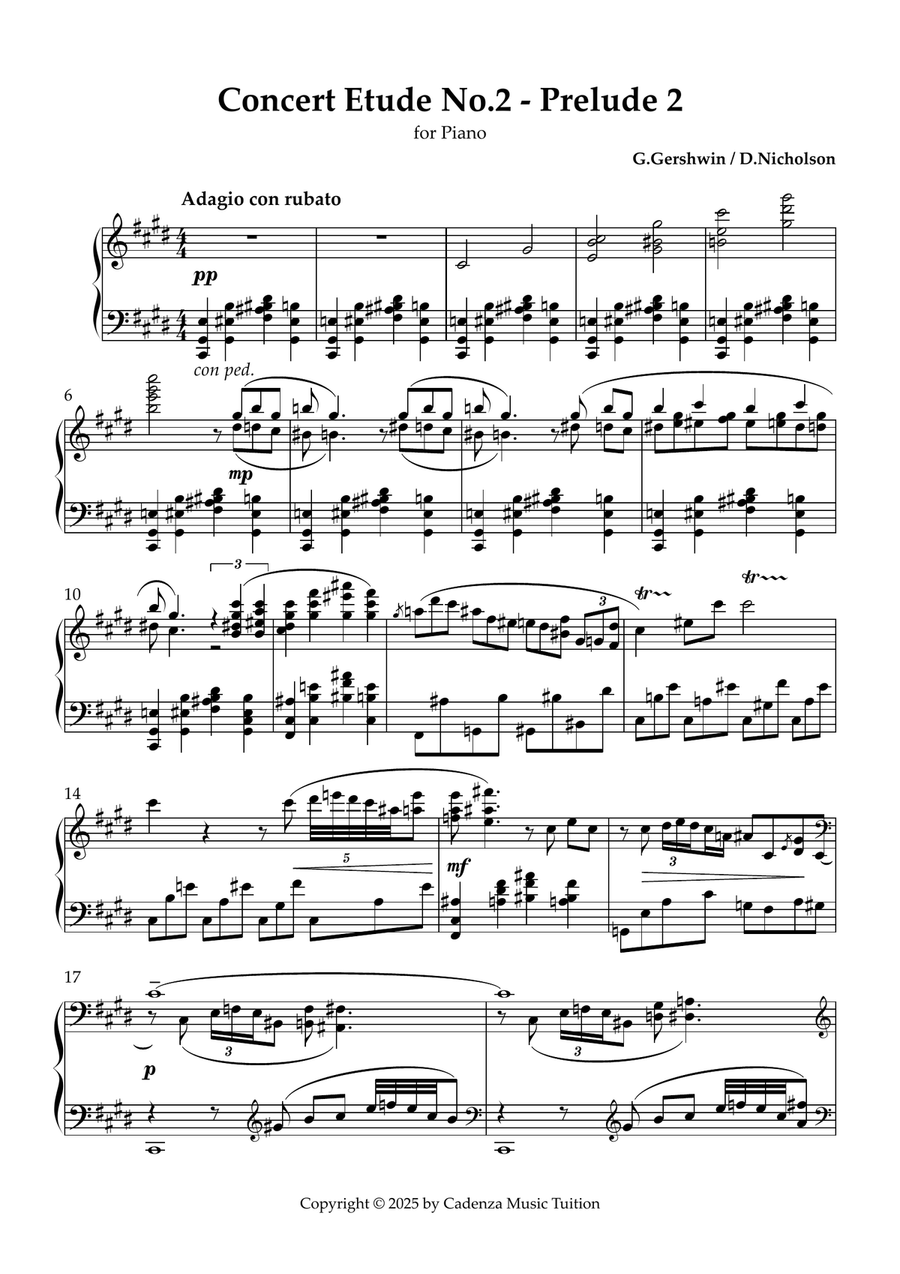 Prelude No.2 'Blue Lullaby' Piano Solo scores gallery preview page 1