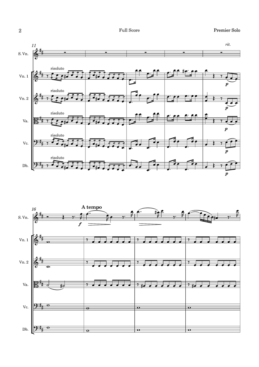 Dancla Premier Solo Op. 77 No. 1 for Violin and String Orchestra String Orchestra scores gallery preview page 3