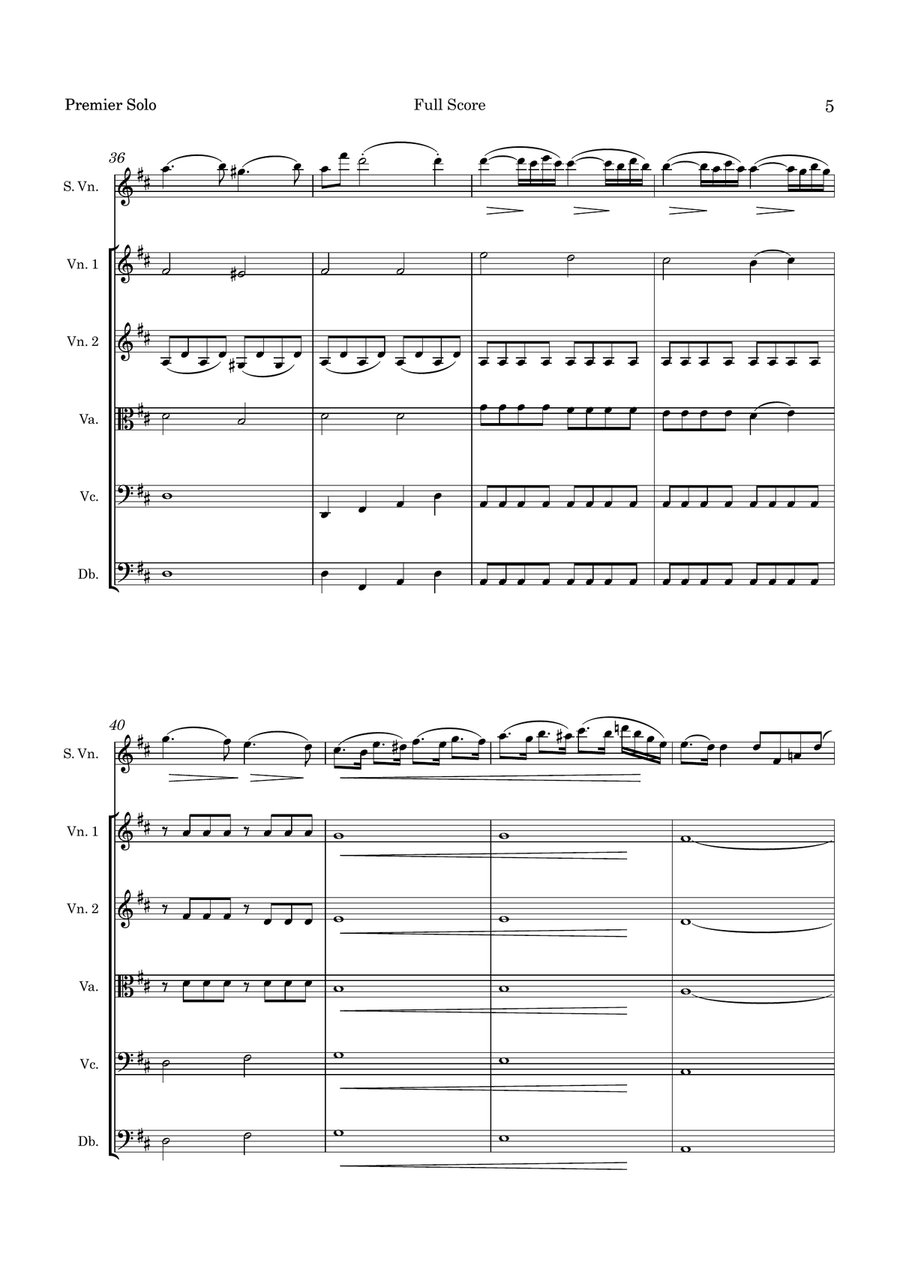 Dancla Premier Solo Op. 77 No. 1 for Violin and String Orchestra String Orchestra scores gallery preview page 6