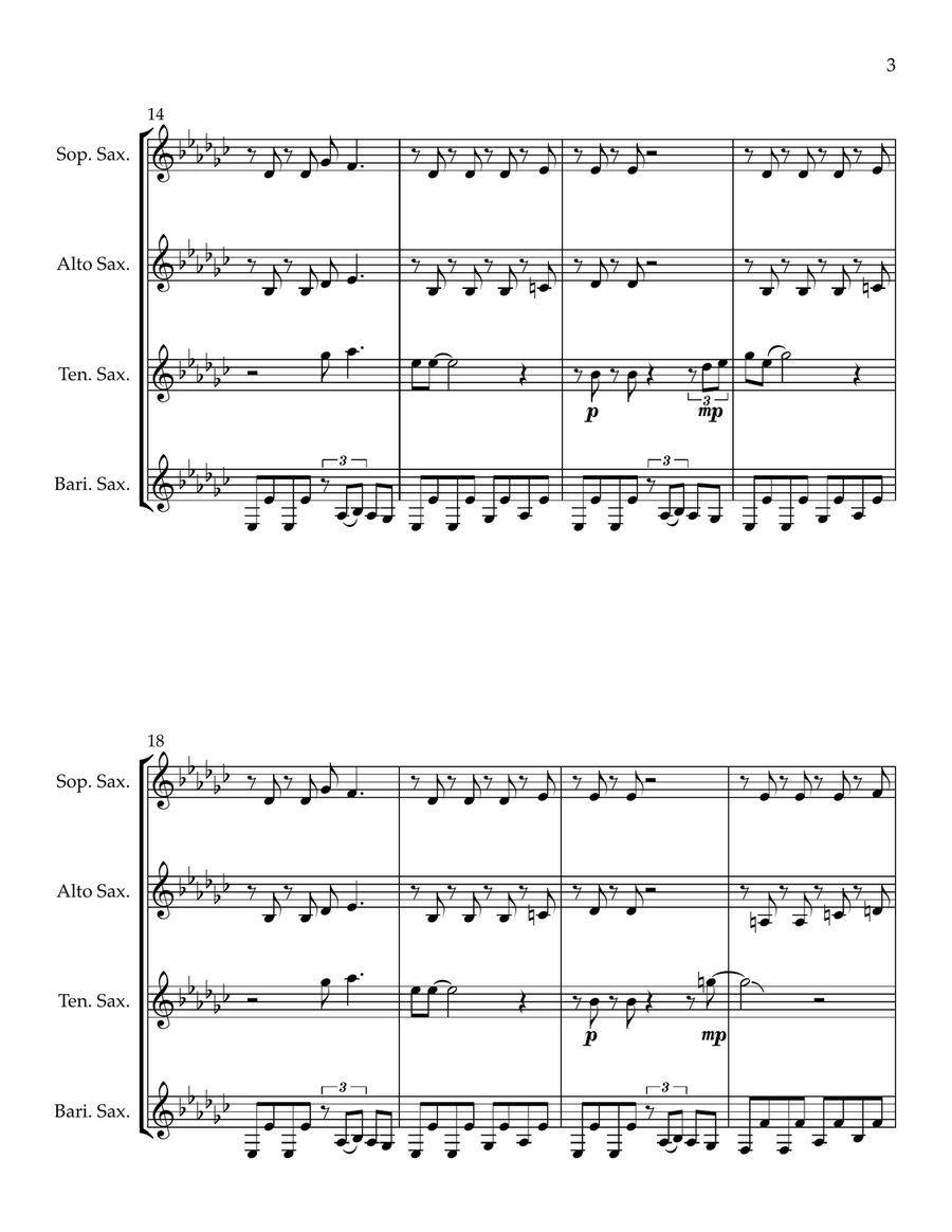 Higher Ground Higher Ground Saxophone Quartet scores gallery preview page 3