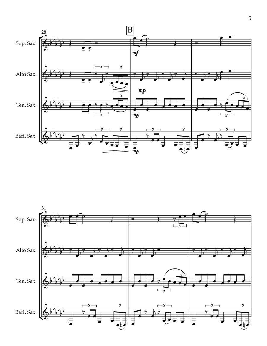 Higher Ground Higher Ground Saxophone Quartet scores gallery preview page 5
