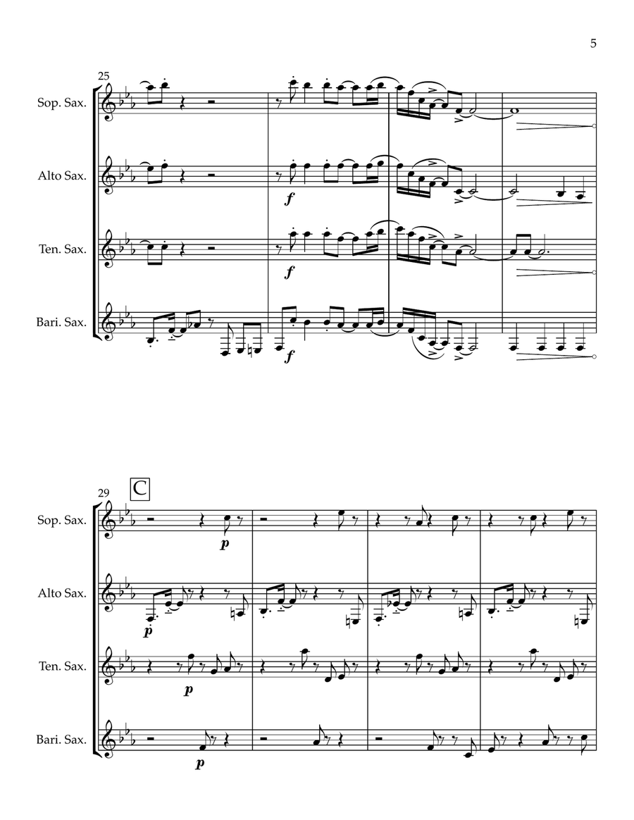 Chameleon Chameleon Saxophone Quartet scores gallery preview page 5