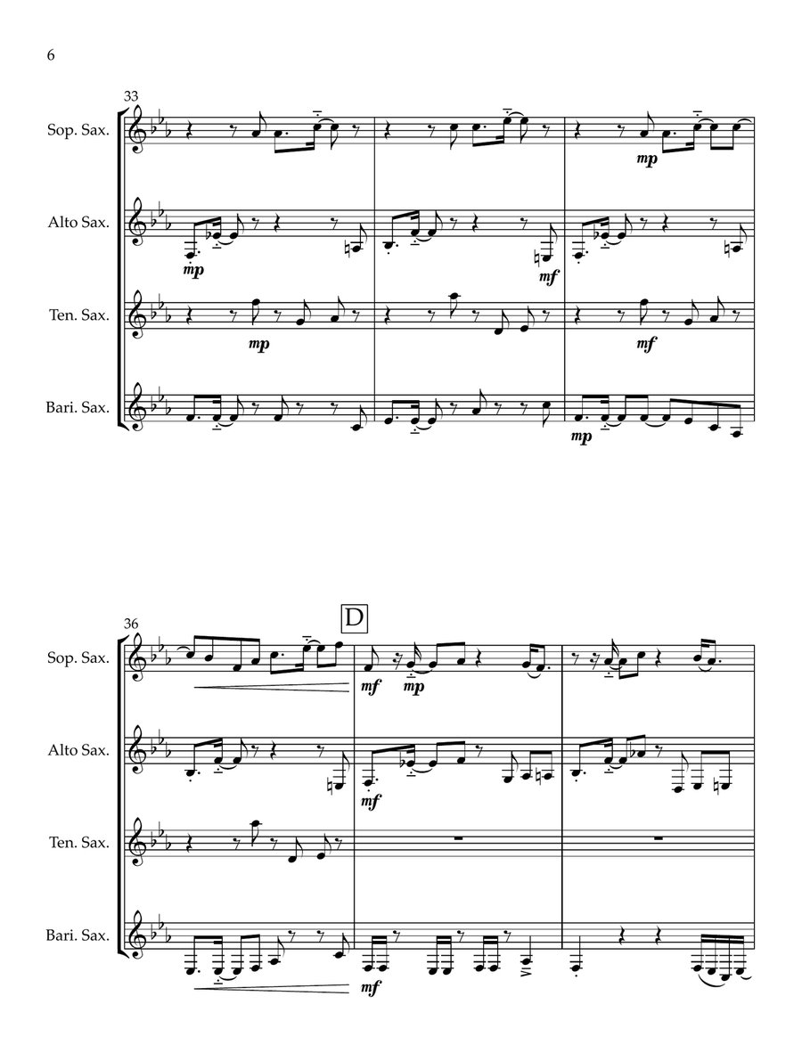 Chameleon Chameleon Saxophone Quartet scores gallery preview page 6