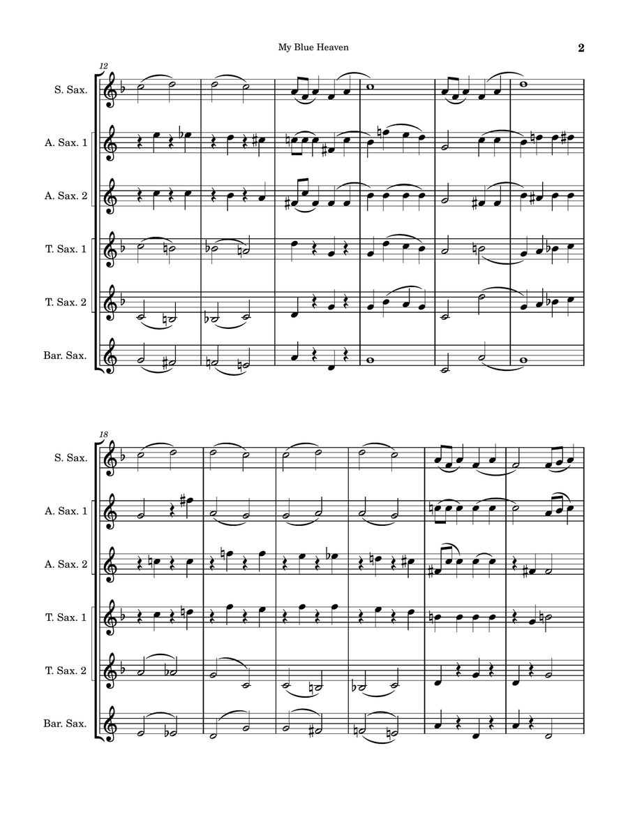 My Blue Heaven My Blue Heaven Woodwind Ensemble scores gallery preview page 2
