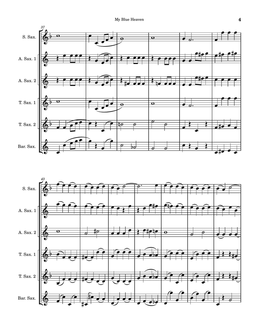 My Blue Heaven My Blue Heaven Woodwind Ensemble scores gallery preview page 4