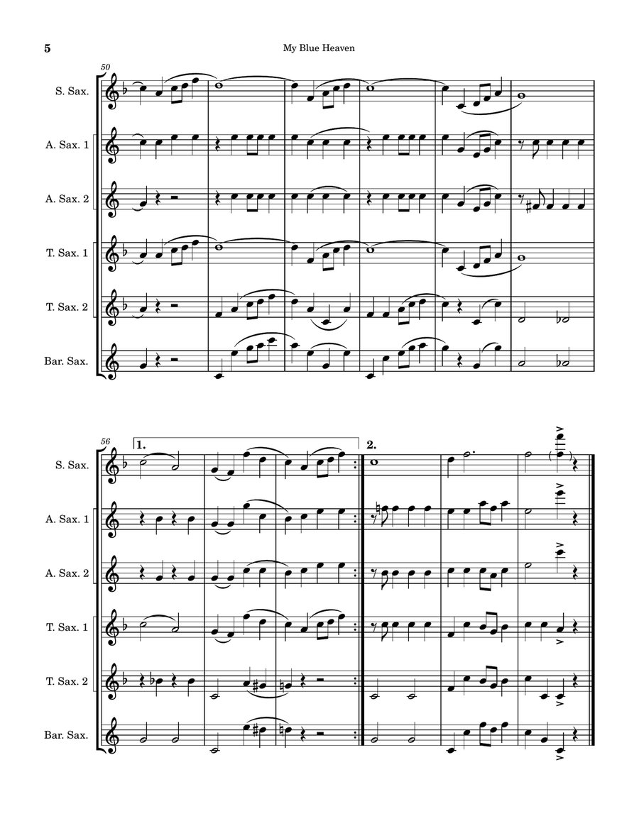 My Blue Heaven My Blue Heaven Woodwind Ensemble scores gallery preview page 5