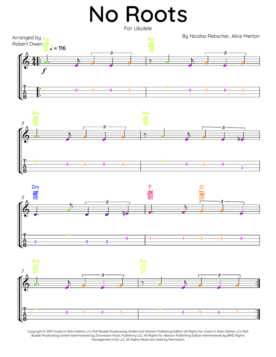 No Roots No Roots Ukulele scores gallery preview page 1