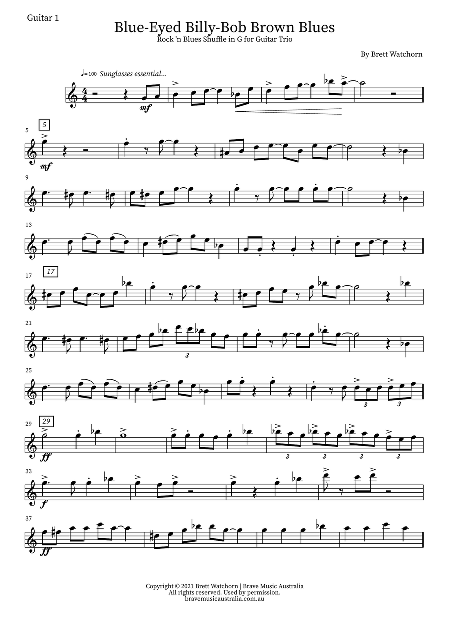 Blue-Eyed Billy-Bob Brown Blues Small Ensemble scores gallery preview page 5