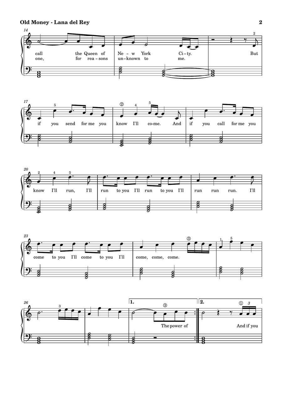 Old Money Old Money Easy Piano scores gallery preview page 2