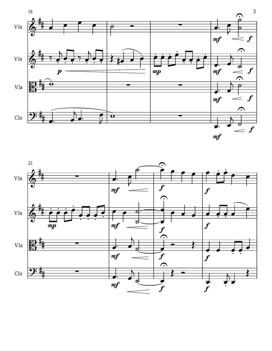 String Quartet in D major String Quartet scores gallery preview page 3