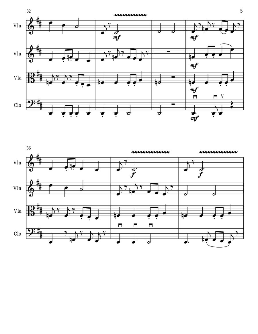 String Quartet in D major String Quartet scores gallery preview page 5