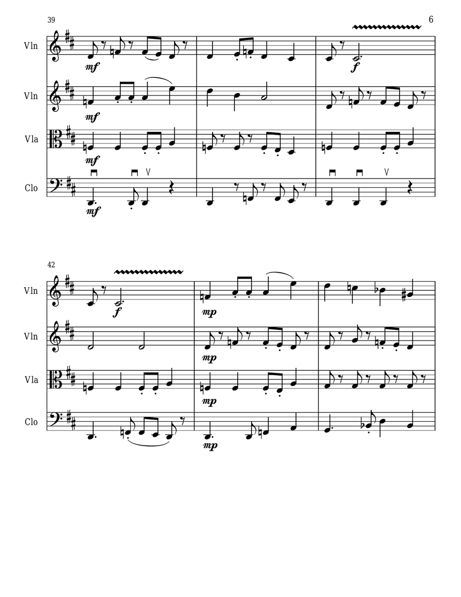 String Quartet in D major String Quartet scores gallery preview page 6