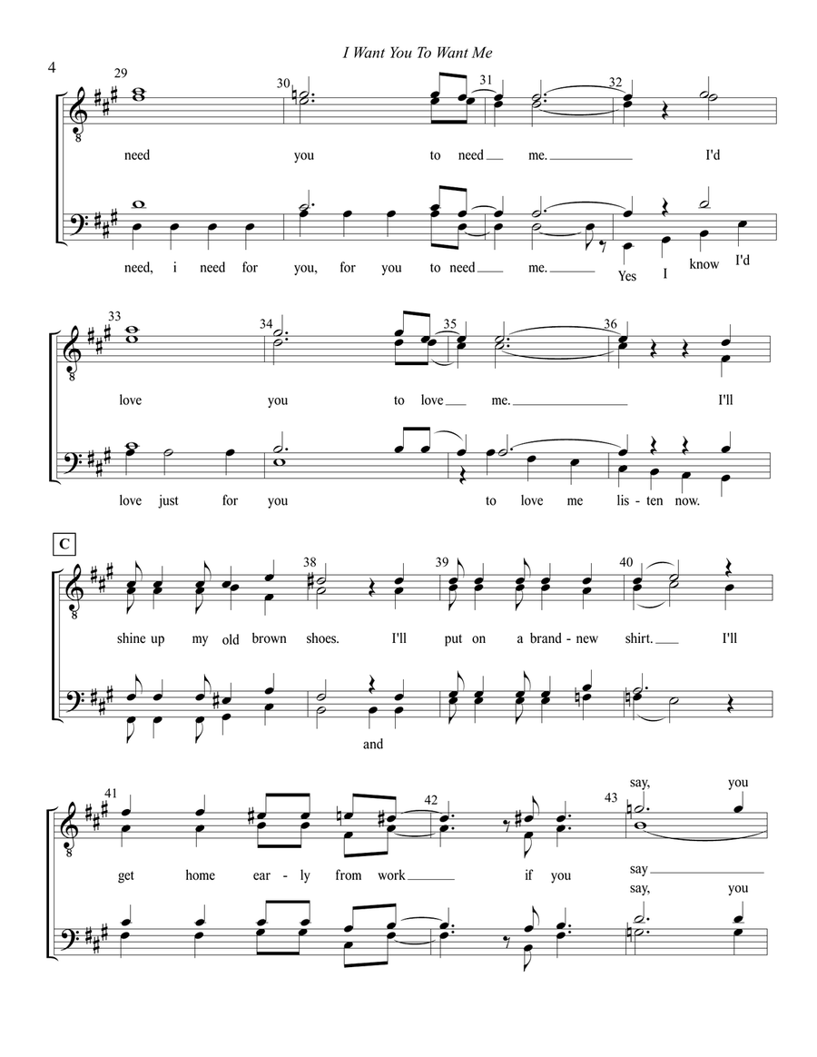 I Want You To Want Me I Want You To Want Me TTBB scores gallery preview page 4