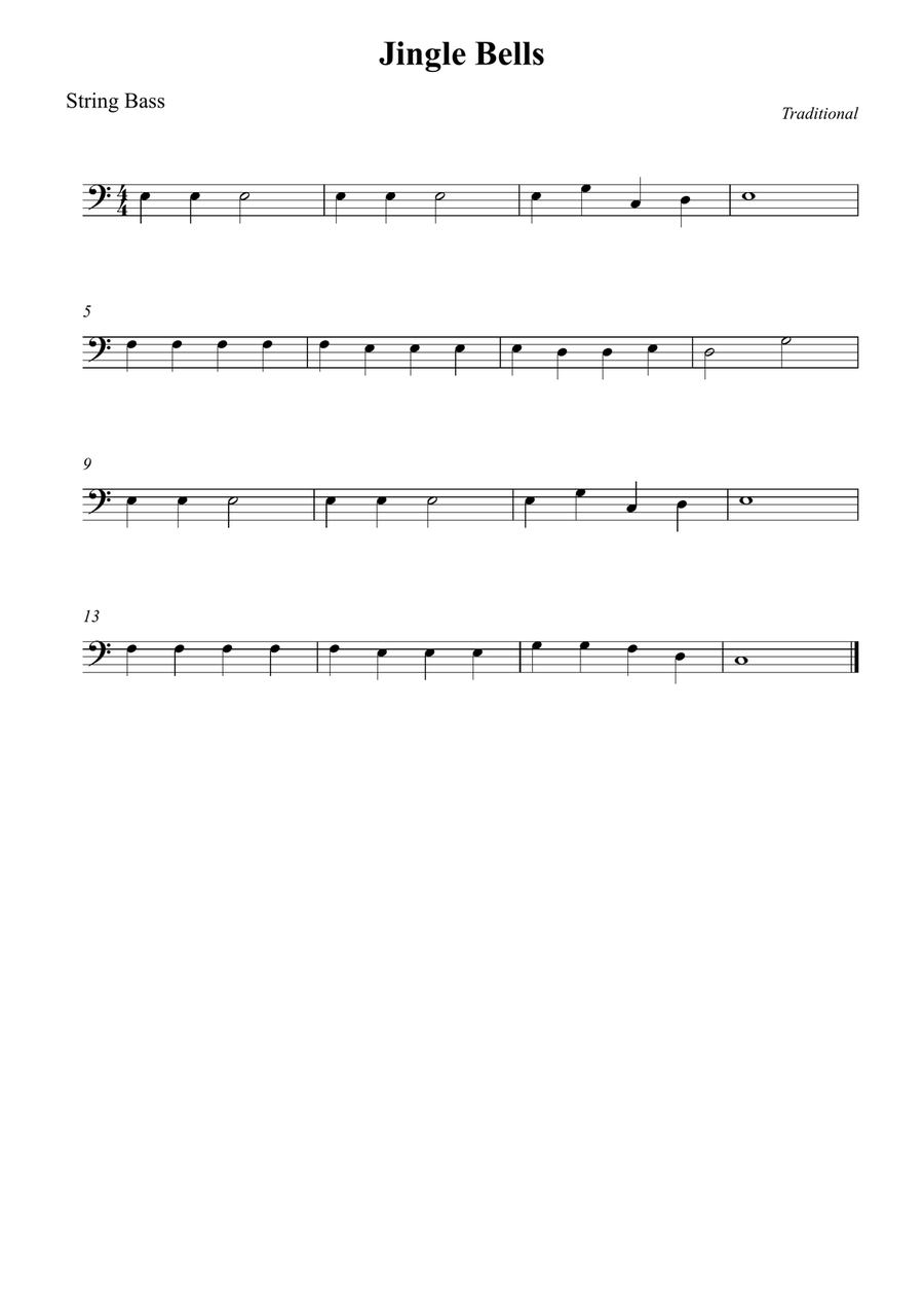 Jingle Bells Jingle Bells Double Bass scores gallery preview page 1