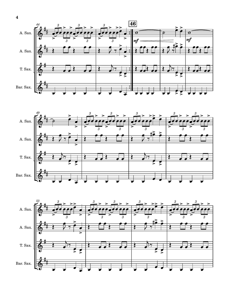 Call Me Saxophone Quartet scores gallery preview page 5