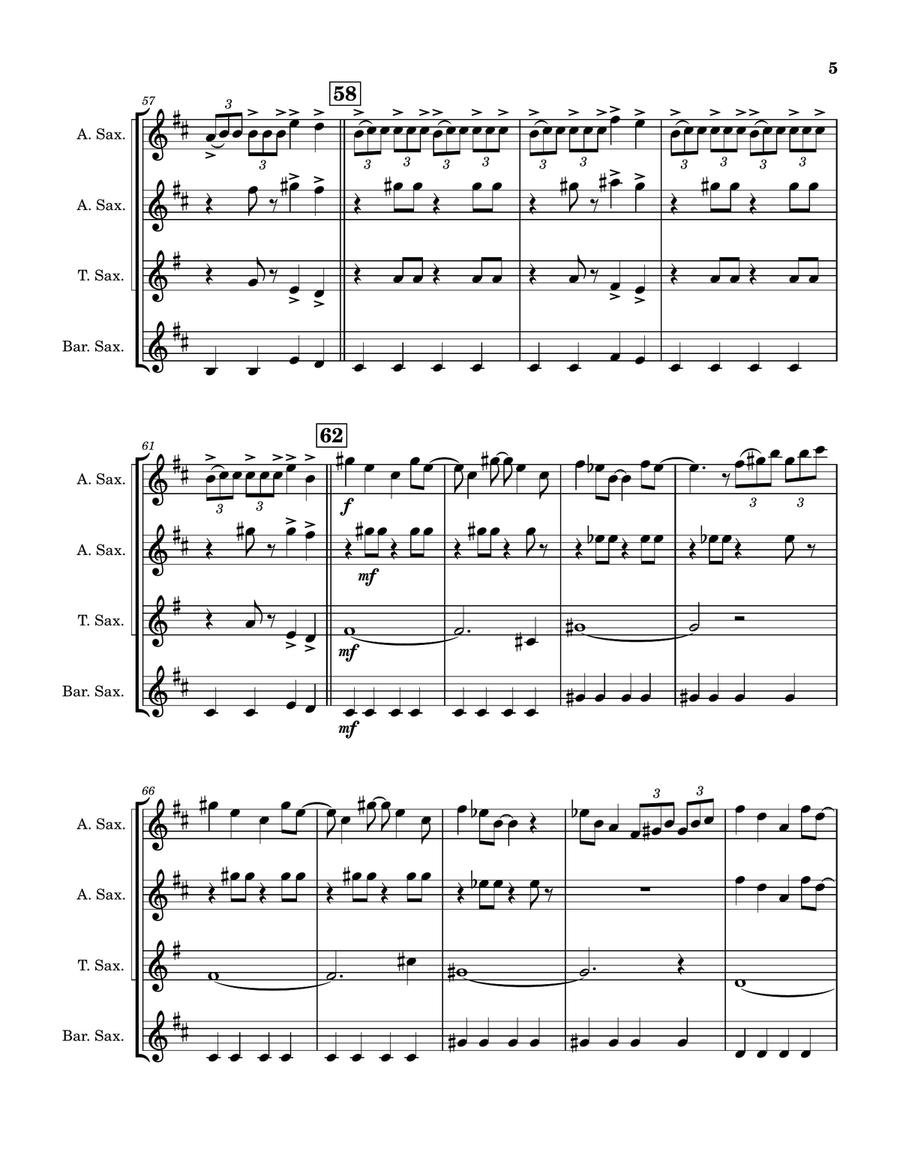 Call Me Saxophone Quartet scores gallery preview page 6
