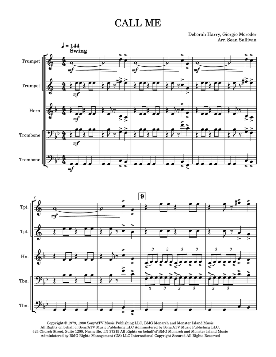 Call Me Brass Quartet scores gallery preview page 2