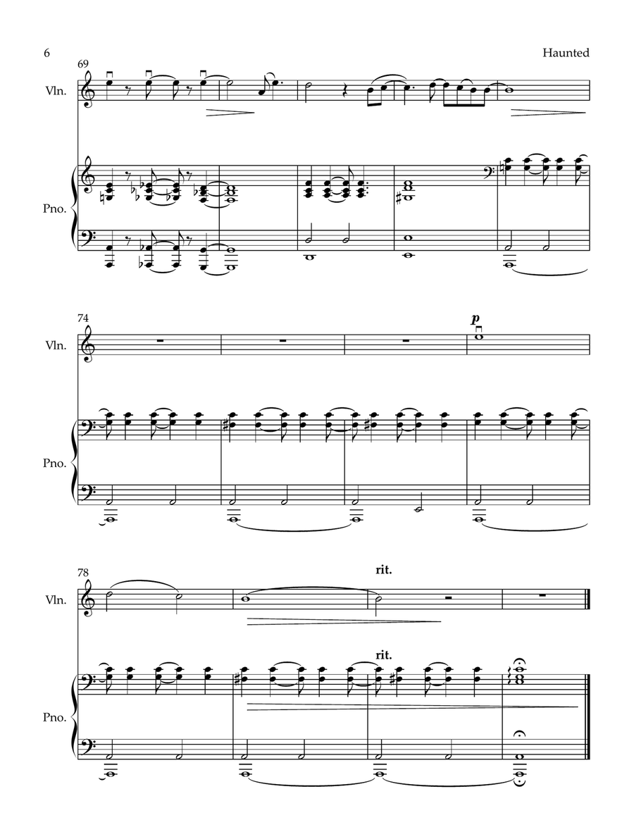 Haunted Violin Solo scores gallery preview page 6