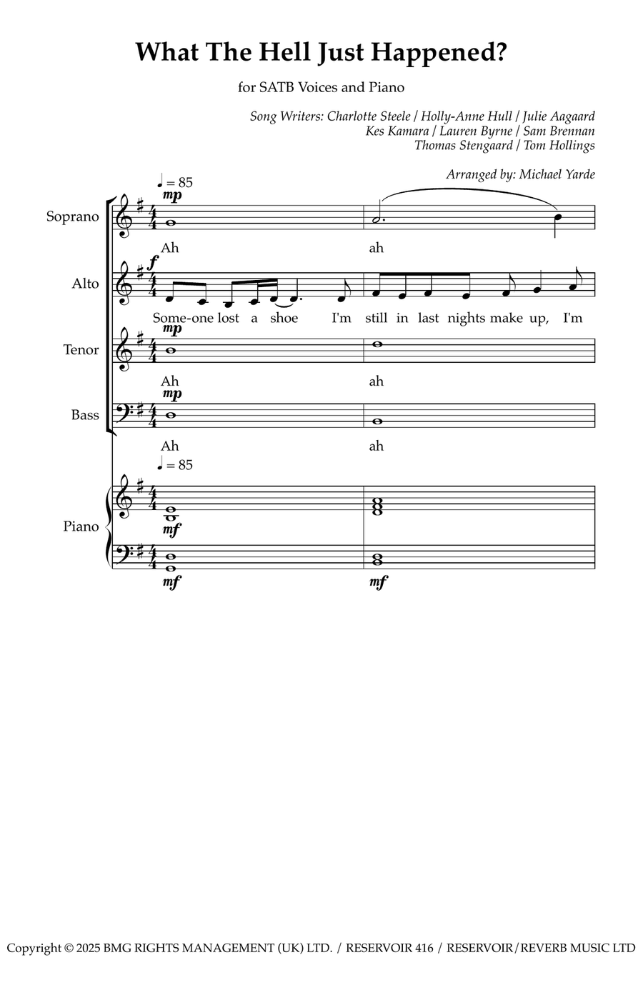 What The Hell Just Happened 4-Part scores gallery preview page 1