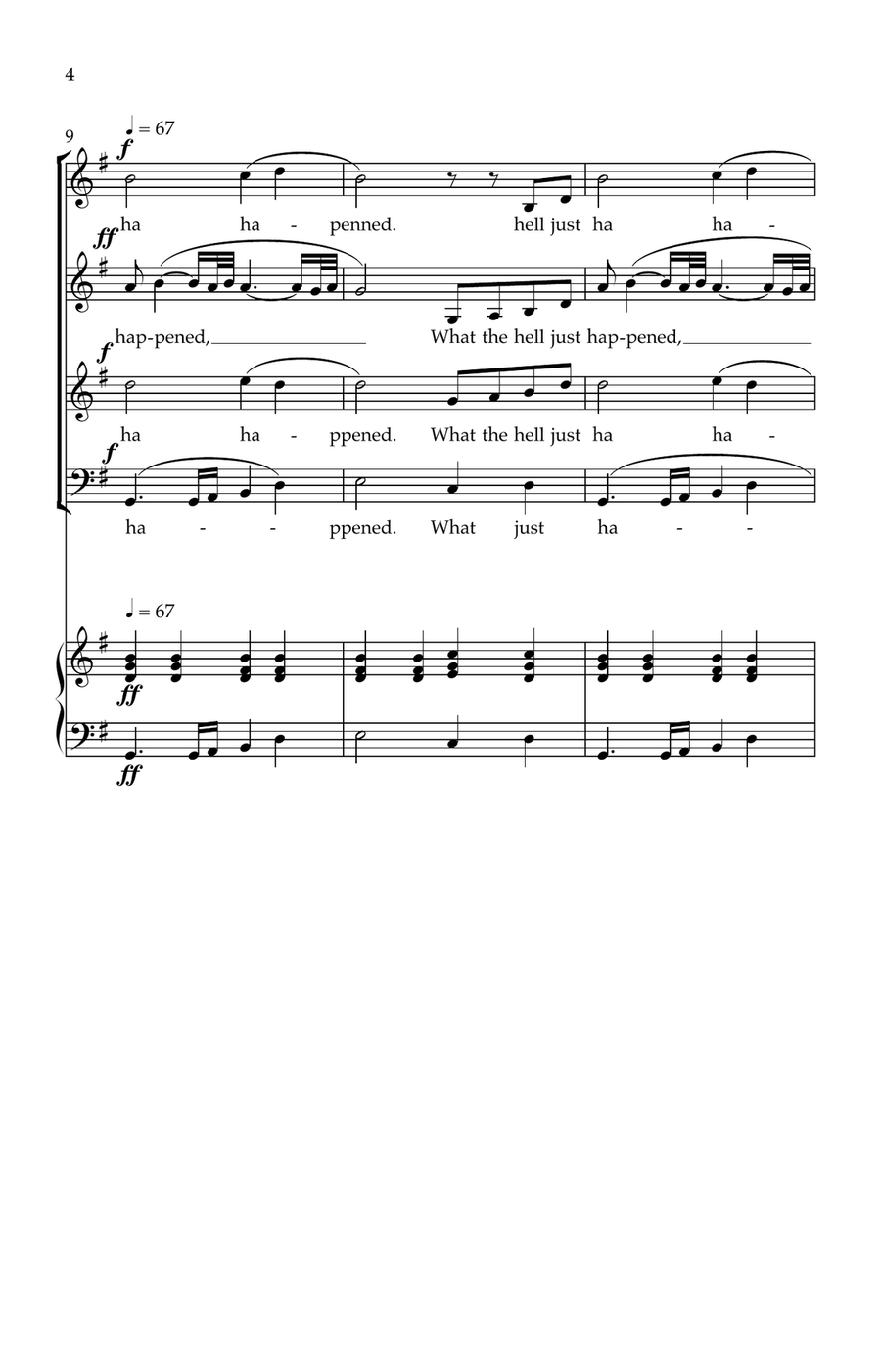 What The Hell Just Happened 4-Part scores gallery preview page 4