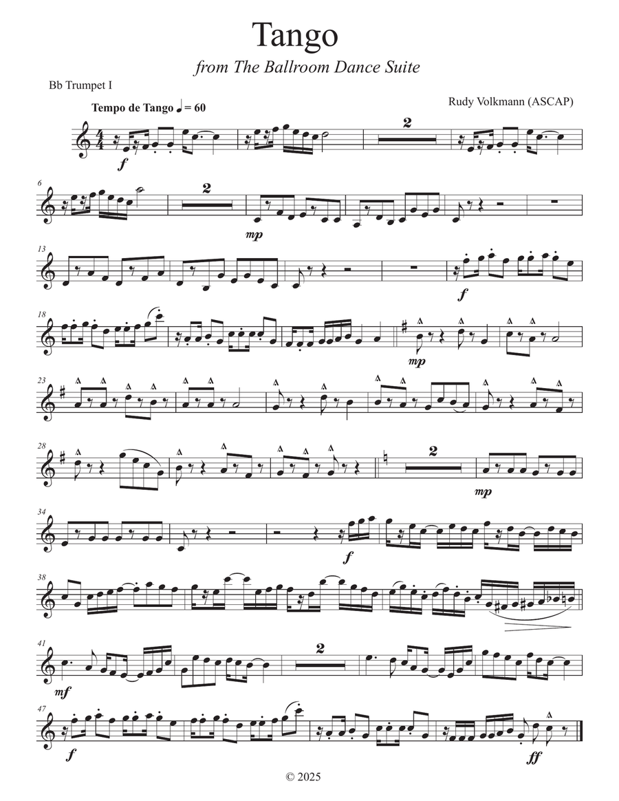 Tango - from The Ballroom Dance Suite Brass Quintet scores gallery preview page 6