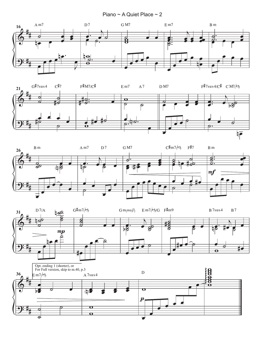 A Quiet Place Piano Solo scores gallery preview page 3
